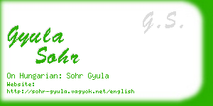 gyula sohr business card